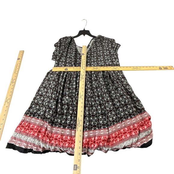 Torrid NWT Plus Size 3X Black Floral Fit & Flare Boho Knit Dress Whimsygoth - Picture 7 of 12